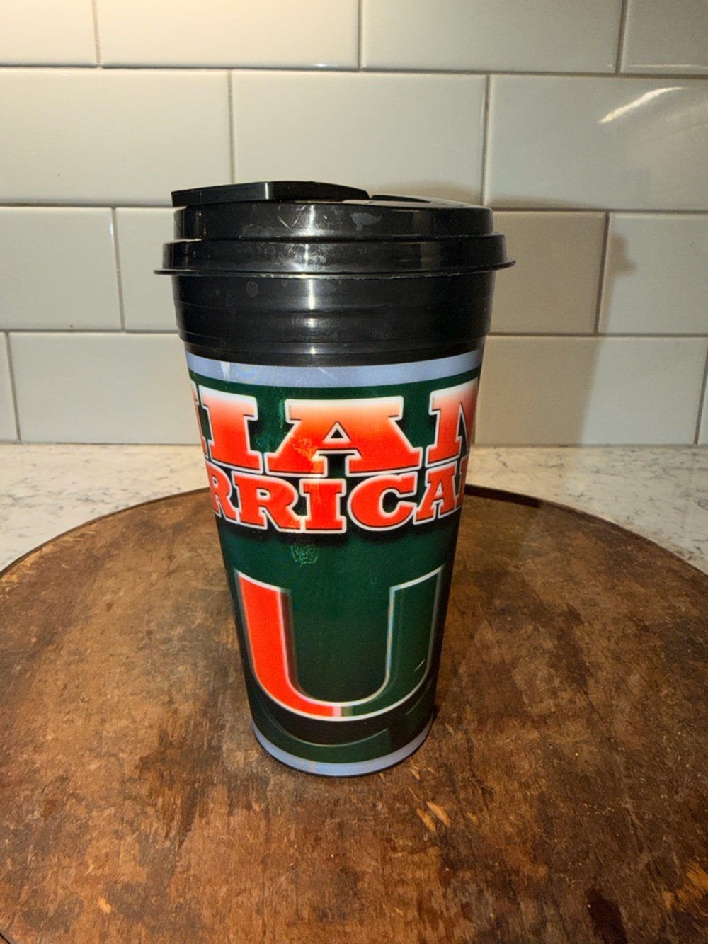 Miami Hurricanes Travel Tumbler - Green/Orange